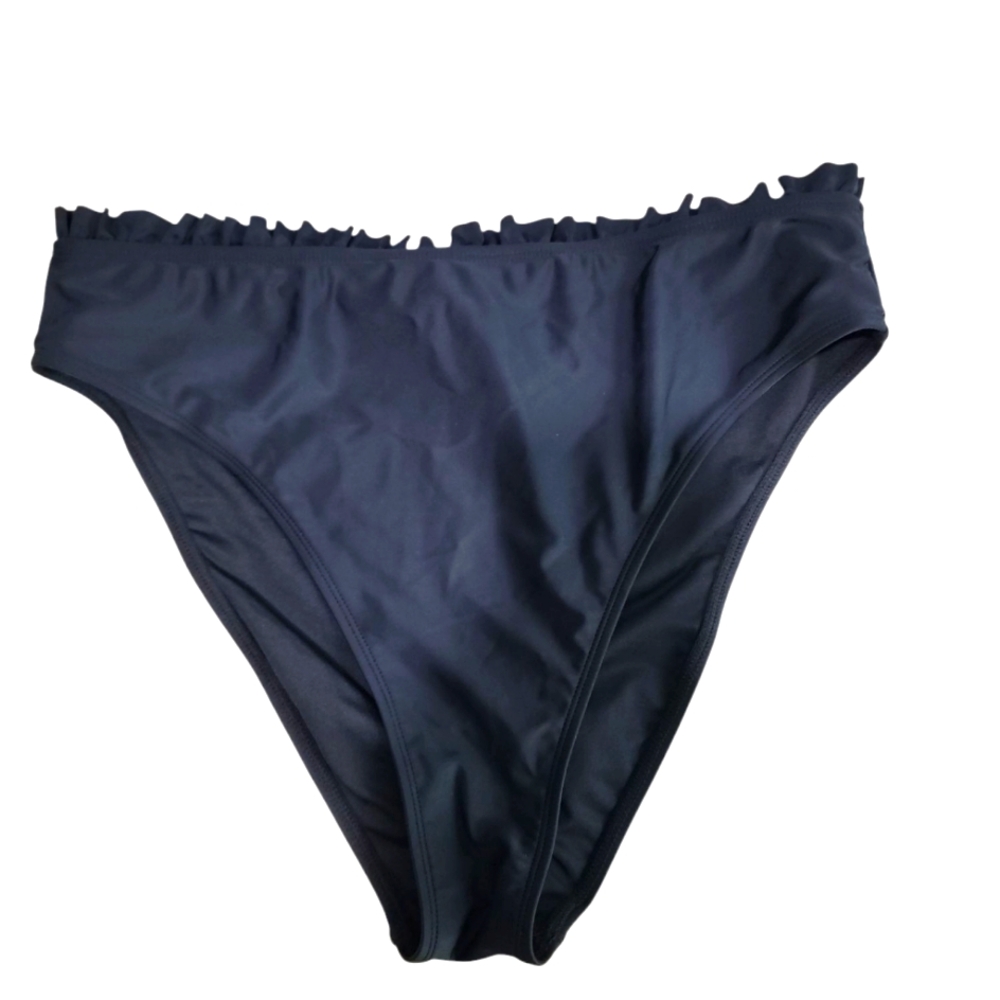 3 For $15 NWOT Cupshe High Waisted Bikini Bottom W/ Rufffle Waist Black Sz XL
